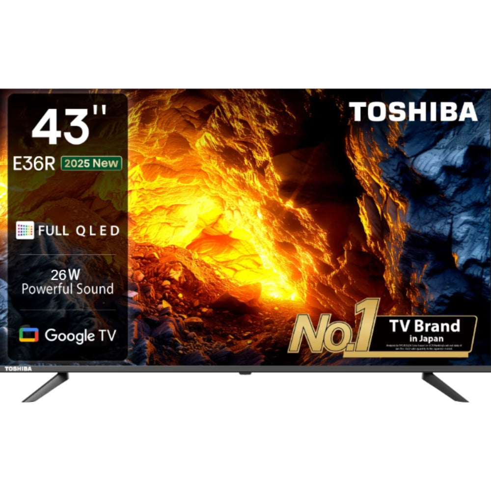 Toshiba 109.2 cm (43 Inch) 4K FHD Google QLED TV, Silver, 43E36RP