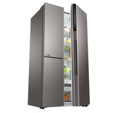 Haier 598L 3 Star 3-Door Side by Side Frost Free Refrigerator (HRT-683ISU1, Inox Steel)