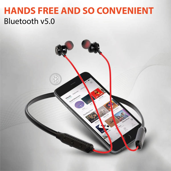 Reconnect Dank Wireless Earphone with IPX4 Water Resistant, Up to 16 Hours of playtime, Swift charging, Multi connect Function, Bluetooth v5.0 (Red)