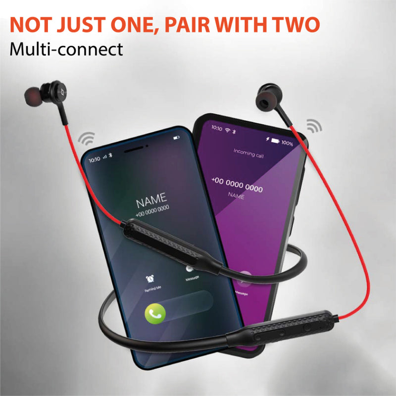 Reconnect Dank Wireless Earphone with IPX4 Water Resistant, Up to 16 Hours of playtime, Swift charging, Multi connect Function, Bluetooth v5.0 (Red)