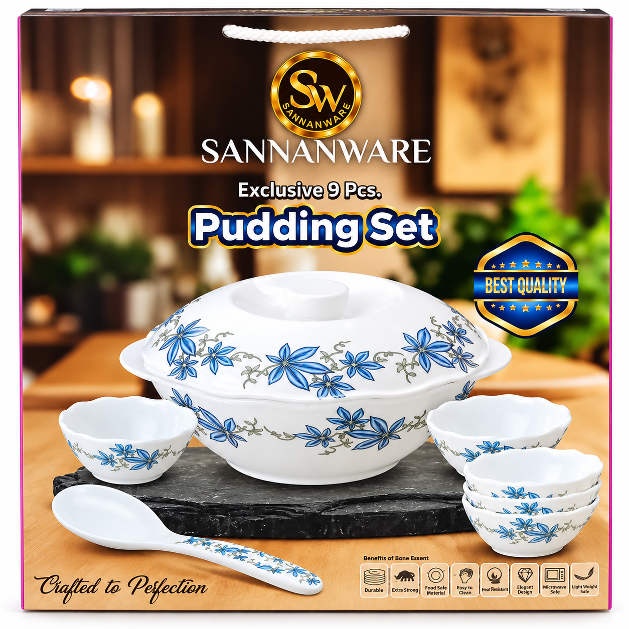 Sannanware Dine Smart Melamine Pudding Set (9 Pieces)