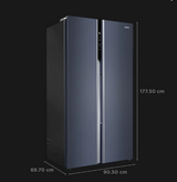 Haier Side By Side Refrigerator 602 Litres 3 Star Inverter HRS-682GKU1 Graphite Black