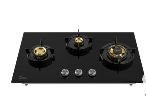 Midea Kitchen Built in Hob Full Brass Series 3 Burner, Flame Failure Device, Auto Ignition MG75GT503BTD134B-IN