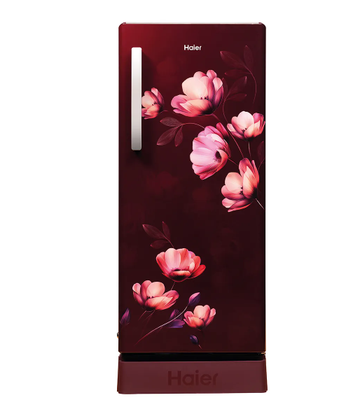 Haier 190L 5 Star Red Ivy Single Door Refrigerator with Base Drawer, Inverter Compressor HRD-2115PRIA-N