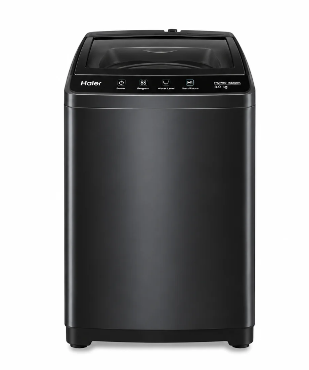 Haier 8 Kg 5 Star Fully Automatic Top Load Washing Machine With Softfall Technology (HWM80-H320BK, Black)