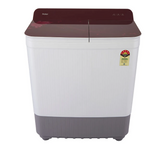Haier 8 kg 5 Star Semi Automatic Washing Machine with Anti Bacterial Vortex Pulsator (178, HTW80-178, Burgundy with Flower)
