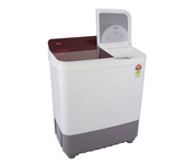 Haier 8 kg 5 Star Semi Automatic Washing Machine with Anti Bacterial Vortex Pulsator (178, HTW80-178, Burgundy with Flower)