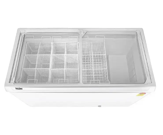 Haier 500 Litres Glass Top Deep Freezer, White Colour - HFC-575GM5