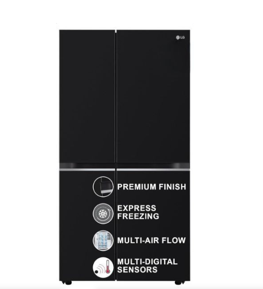 LG 655 L Frost Free Smart Inverter Double Door Side by Side Refrigerator (GL-B257HWBY, Western Black, Express Freezing | Multi Air-Flow)
