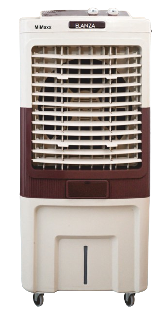 MiMaxx Elenza-18 Glass Top Cooler 110L Tank Honey Comb Pads Ice Chamber Plastic Top 60Ft Air Throw EvaporativeTechnology