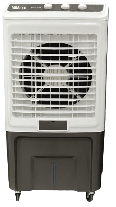 MiMaxx Regalia-18 Glass Top Cooler 110LTank Capacity Honey Comb Pads Ice Chamber Plastic Top 60Ft Air Throw EvaporativeTechnology