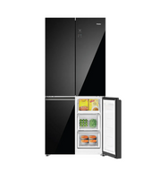 Haier Lumiere 520 Litres 3 Star Frost Free French Door Smart Wifi Enabled Refrigerator with Colorful Digital Display Panel (HRB-600KGU1, Black Glass)