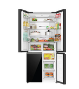 Haier Lumiere 520 Litres 3 Star Frost Free French Door Smart Wifi Enabled Refrigerator with Colorful Digital Display Panel (HRB-600KGU1, Black Glass)