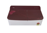Haier 8 kg 5 Star Semi Automatic Washing Machine with Anti Bacterial Vortex Pulsator (178, HTW80-178, Burgundy with Flower)