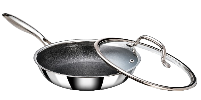 Arttdinox by Jindal Lifestyle Reflecto TriPly Stainless Steel Frypan with Glass Lid | Steel Fry pan for Cooking | Frying pan Triply | Gas & Induction Compatible, 2.3L/ 26cm, Silver | Jindal Stainless