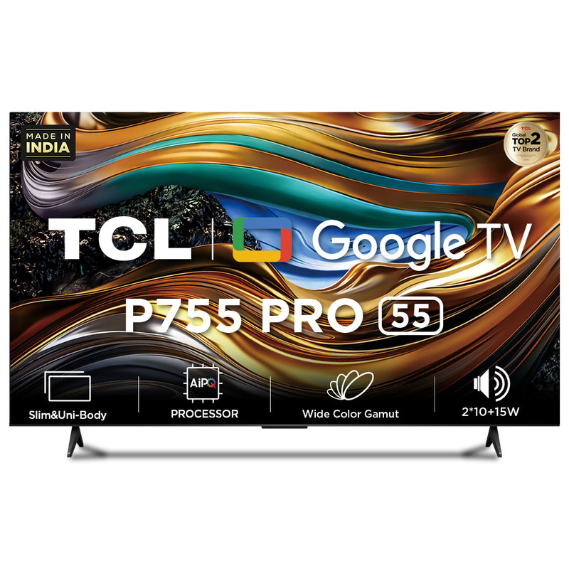 TCL 139.7 cm (55 inch) QLED Google TV, 55P755 PRO, Black