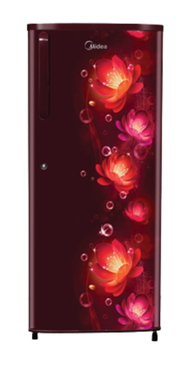 Midea, 170 L, Direct Cool Refrigerator , 1 Star, C Flower, Wine, Handle, MDRD170D1HPCW