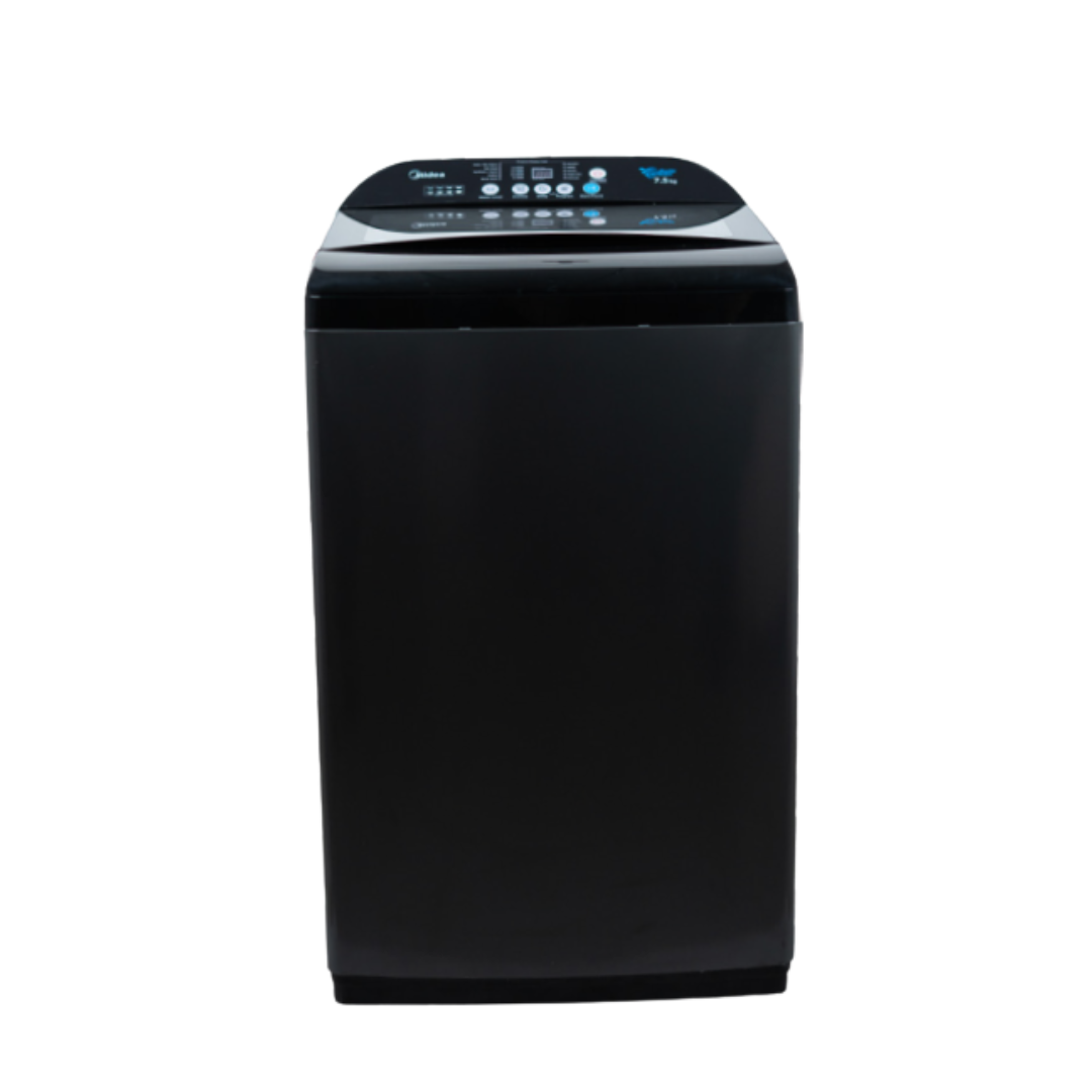 Midea 7.5 Kg 5 Star Fully Automatic Top Load Washing Machine, Spiral Stream Tub, Dual Waterfall, 6 Petal Pulsator, Magic Filter (MWMTL075RP1GNMB, Auto Restart, Mid Black)