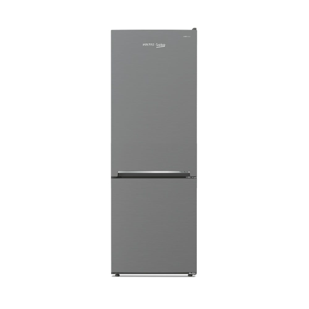 Voltas Beko 340 Litres 2 Star Frost Free Bottom Mount (BMR) Double Door Refrigerator, Pet Inox RBM365DXPCF