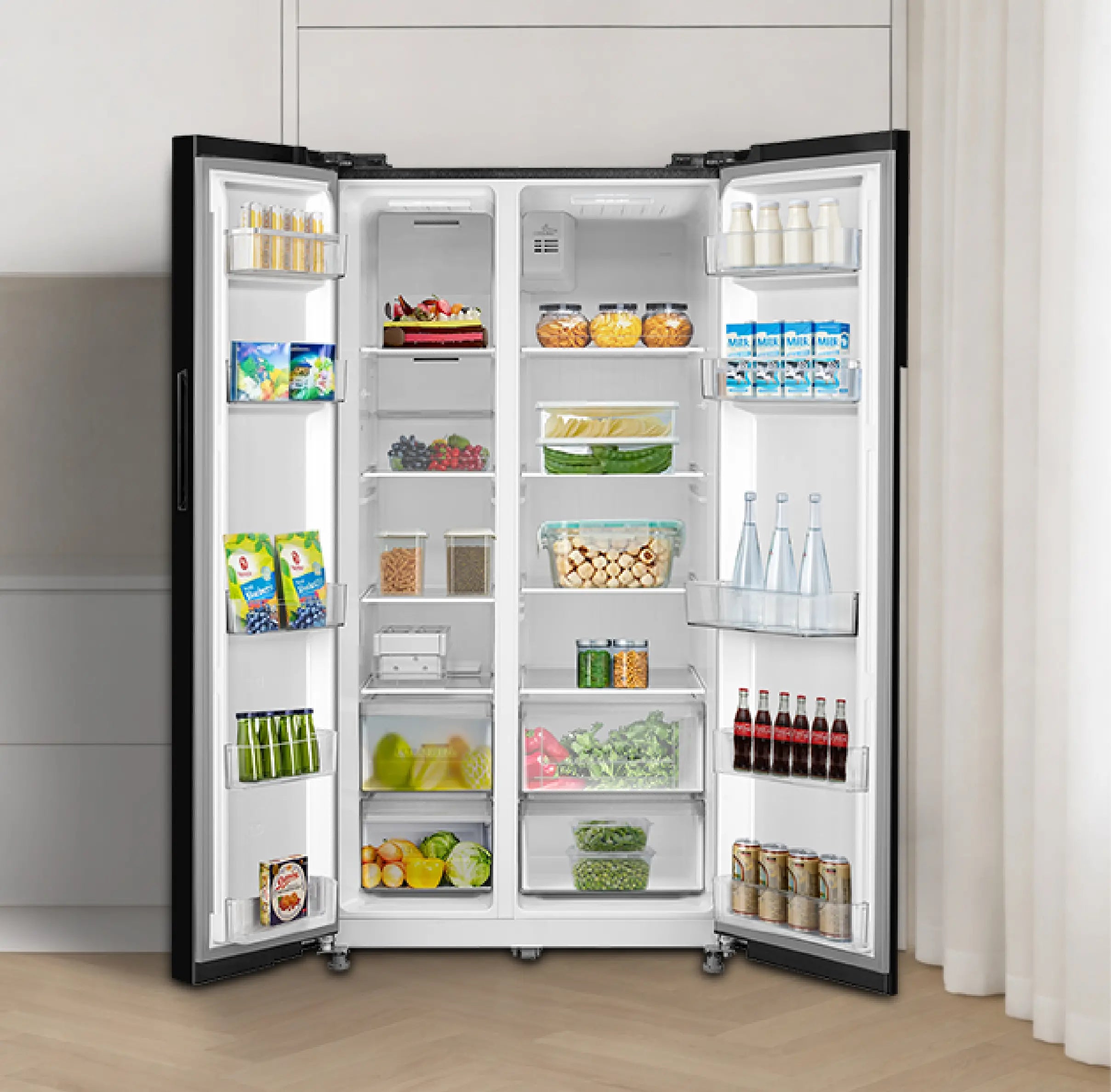 Toshiba Side By Side GR-RS682WE-PMI(06) 560L Inverter Refrigerator with Water Dispenser, Morandi Grey