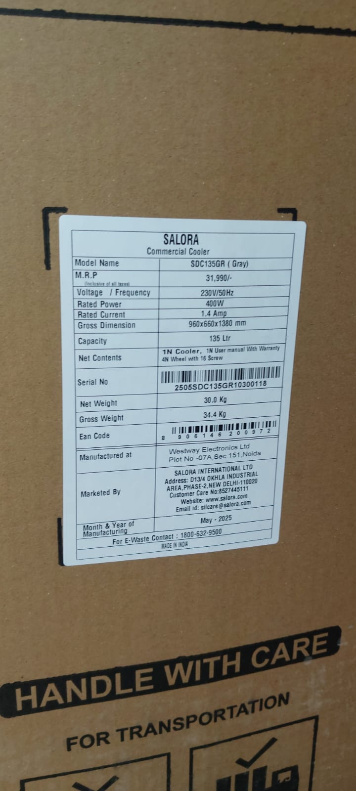 Salora Air Cooler 135 L SDC 135GR