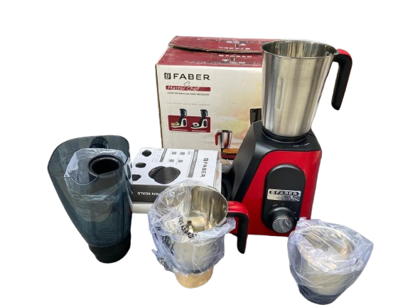 Faber 3 jar mixer grinder, 1000 watt (FMG Master Chef 1000 3J +1 Pcs Mystic Red