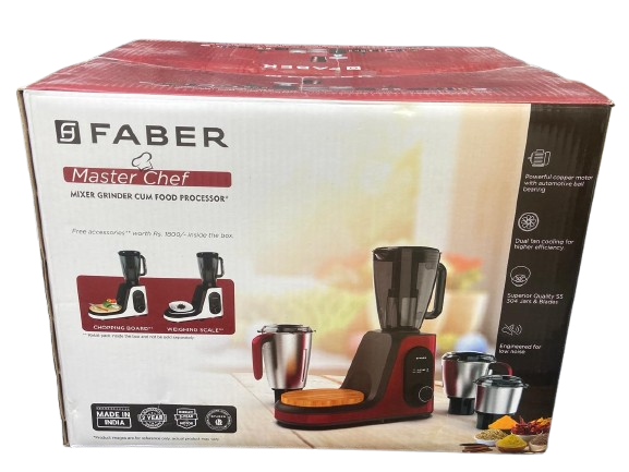 FABER Master Chef 800 W Mixer Grinder 800 3J+1PC  BK