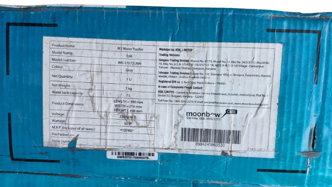 Moonbow by Hindware Ezili 7 L RO + UV Water Purifier
