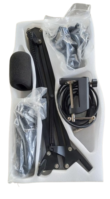 Gommo Audio Bajaao Microphone Boom Scissor Extendable Arm Stand for Dynamic & Condenser Microphone with Table Mounting Clamp