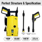 Inalsa PowerShot 1400W Yellow & Black High Pressure Washer