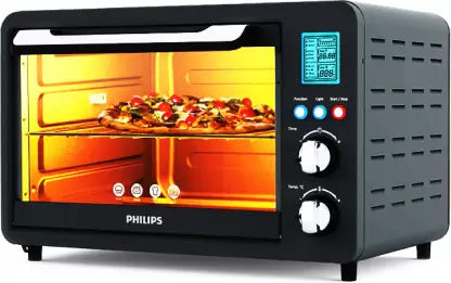 PHILIPS 25-Litre HD6975/00(882697500010 Oven Toaster Grill (OTG) with Motorised Rotisserie,Opti Temp Technology (Grey)