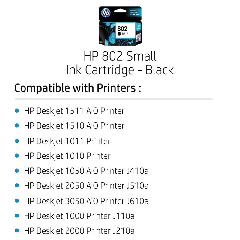 HP 802 Small Ink Cartridge - Black