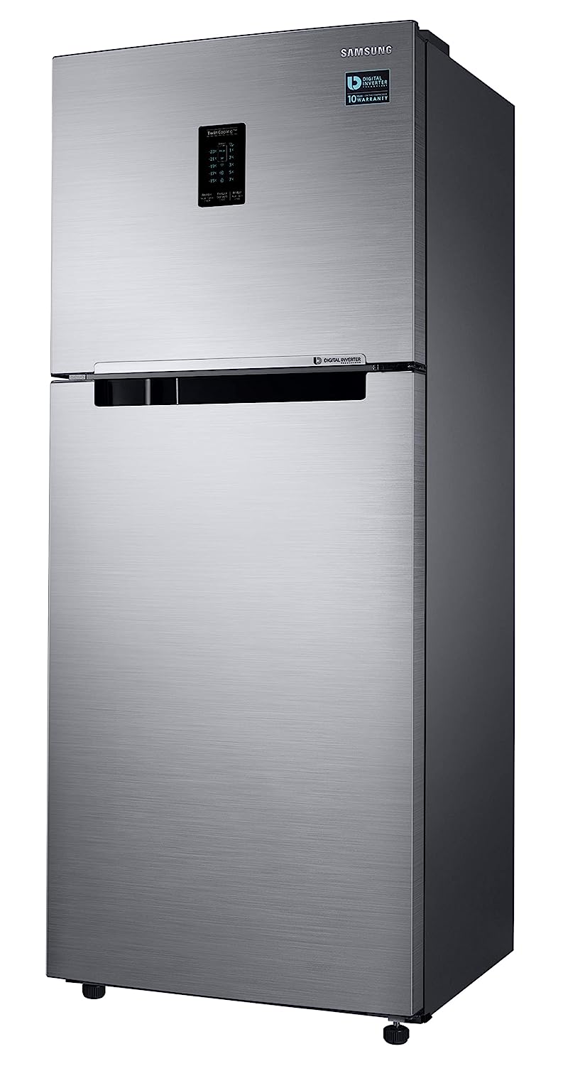 Samsung 301L 2 Star Inverter Frost-Free Convertible 5 In 1 Double Door Refrigerator Appliance (RT34C4522S8/HL,Elegant Inox 2023 Model)