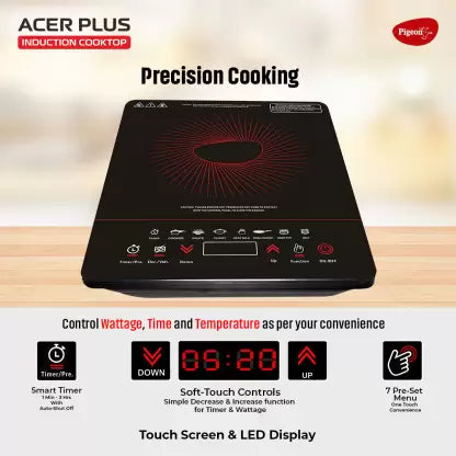 Pigeon 1800 W Induction Cooktop Touch Panel