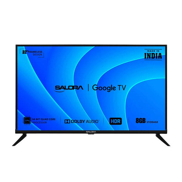 Salora 80 Cm (32 Inches) HD Ready Smart LED Google TV SLV-4324 GTV (Black) | Brand New Seal Packed