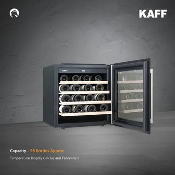 KAFF KWC 42 Litres 16 Bottles Wine Cooler Child Lock WC42BW Black