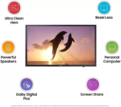 SAMSUNG 80 cm (32 Inch) HD Ready LED Smart Tizen TV 2022 Edition with Bezel-free Design