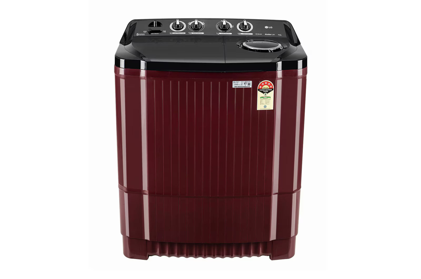 LG 11.5 kg, 5 Star, Roller Jet Pulsator with Soak, Wind Jet Dry Technology, Semi-Automatic Top Load Washing Machine ( P115ASDAZ, Smart Filt)
