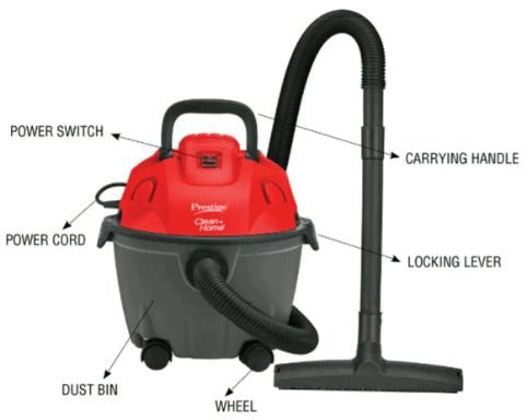 Prestige Wet&Dry Vacuum Cleaner Typhoon -05, Black and Red