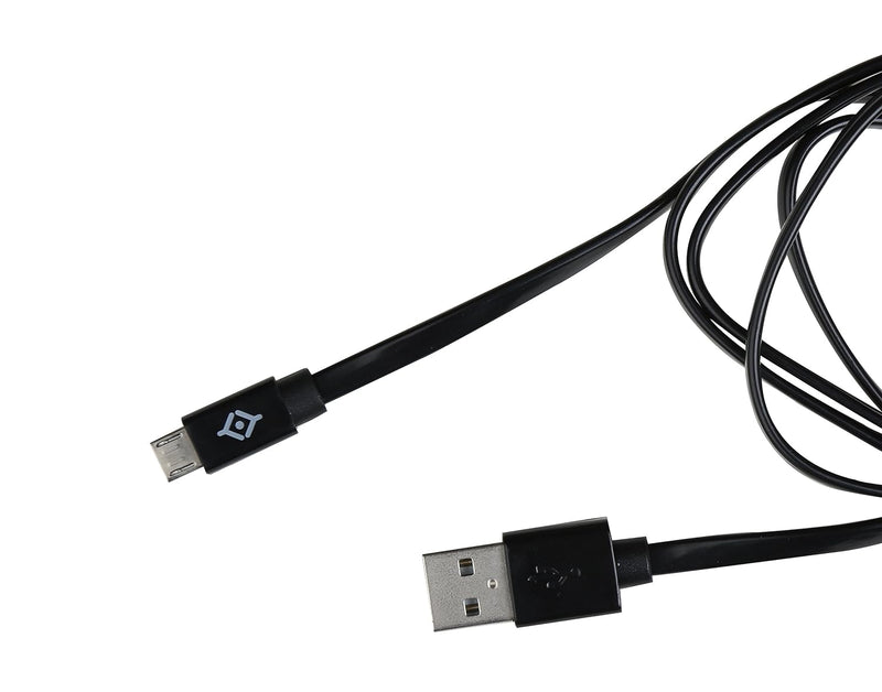 Reconnect Charge/Sync Micro USB Cable Black: Flat and Tangle Free, Quick Charging