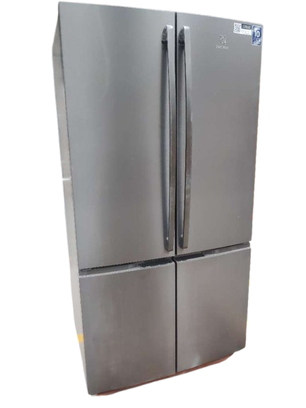 Electrolux 600L Frost Free Inverter French Door Refrigerator, TasteLockPlus Technology, FlexStor, Matte Dark Grey Stainless Steel, UltimateTaste 700, EQE6000A-B | Open Box like New |