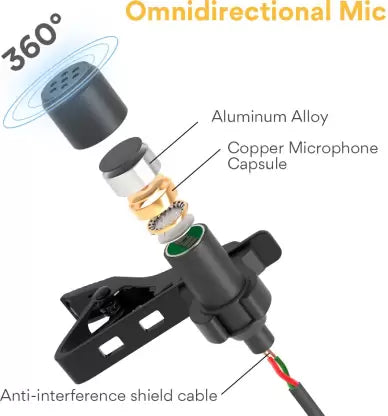 MAONO AU-200 Dual Collar Lavalier Microphone, Condenser Clip on Mic for Youtube Recording, Mobile phone, pc Microphone