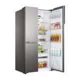 Haier 598L 3 Star 3-Door Side by Side Frost Free Refrigerator (HRT-683ISU1, Inox Steel)