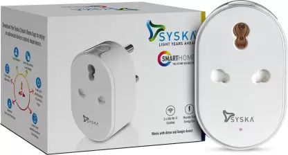 Syska MWP-003 Smart Wi-fi Plug with Power Meter 16Amp  (White)