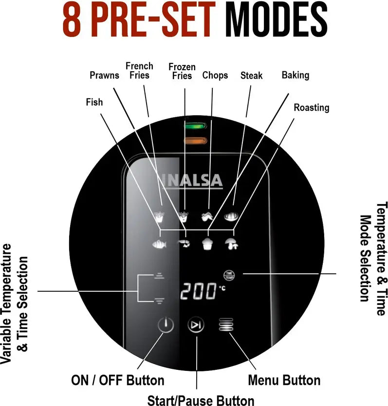 Inalsa Nutri Fry Digital with AirCrisp Technology Air Fryer (4 L)