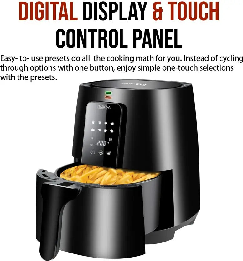 Inalsa Nutri Fry Digital with AirCrisp Technology Air Fryer (4 L)