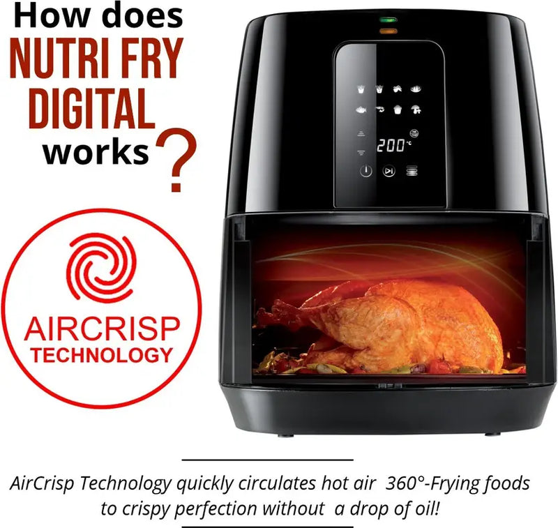 Inalsa Nutri Fry Digital with AirCrisp Technology Air Fryer (4 L)