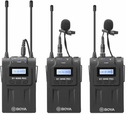 BOYA BY-WM8 PRO-K2 Dual-Channel Wireless Microphone System with One Receiver and Two Transmitter Microphone