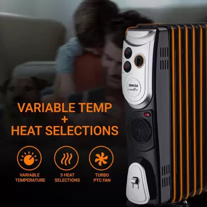 Inalsa Combust 9F OFR With Turbo Fan I Variable Temperature control 9Fins Oil Filled Room Heater