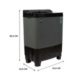 Midea Washing Machine Semi Automatic 7.5Kg Glass Lid Black Grey(MWMSA075GPG(KW)